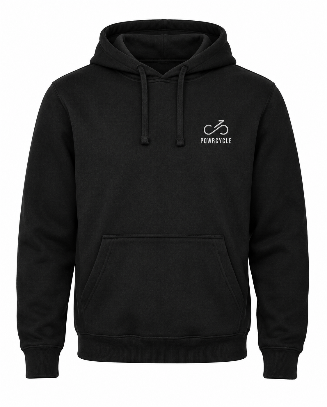 Hoodie Preto POWRCYCLE com Logótipo Bordado